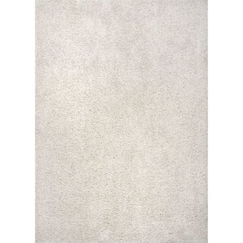 Nuloom Clare Solid 4x6 Shag Indoor Area Rug For Living Room Bedroom Dining Room Nursery, White/ivory