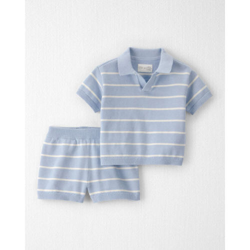 Baby Boy 2-Piece Organic Cotton Top & Short Set in Stripes - Little Planet | Carter's