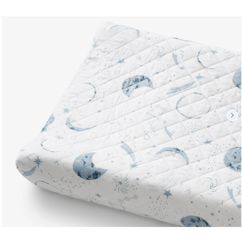 Night Sky Classic Cool Organic Cotton Percale Quilted Changing Pad Cover
