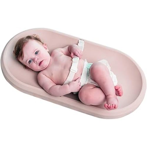 Baby Changing Pad, Waterproof & Non-Slip Changing pad, Wipeable Changing Table pad, Contoured Foam for Diaper Changes, Liquids-Free, No Fabric Cover Needed, Less Laundry Loved by Green Moms