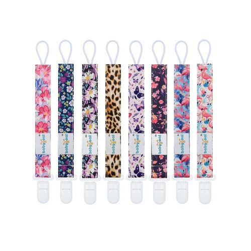 Babygoal Flower Pacifier Clips, 8 Pack Binky Paci Holder Clips for Baby Boys and Girls Fits for Most Pacifier, Binkie Styles & Baby Teethers & Toys and Gift 8PS51-B