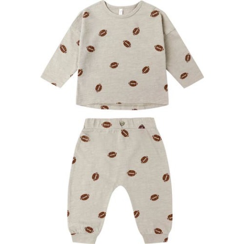 Football Print T-Shirt & Joggers Set, 3-6M