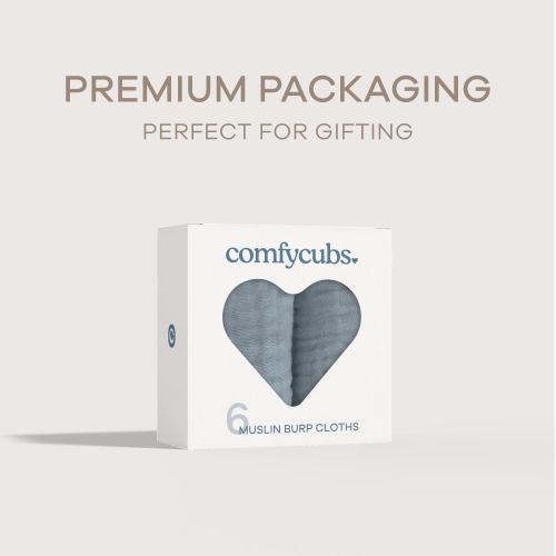 Muslin Burp Cloths Large 100% Cotton by Comfy Cubs