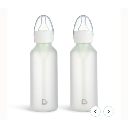 Munchkin Bond™ Silicone Glass Bottle 8oz, 2pk White