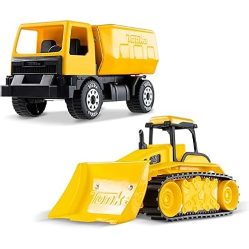 Tonka - Steel Classics Giga Series - Dump Truck & Bulldozer, 2-Pack