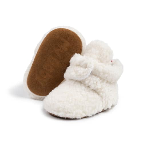 Meckior Newborn Infant Baby Girls Boys Warm Fleece Winter Booties First Walkers Slippers Shoes