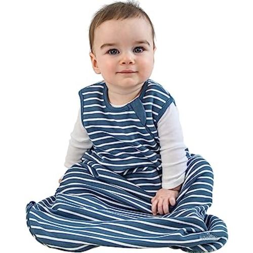 Baby Sleep Bag from Woolino, 4 Season Basic Merino Wool Infant Sleeping Bag, 0-6m, Navy Blue
