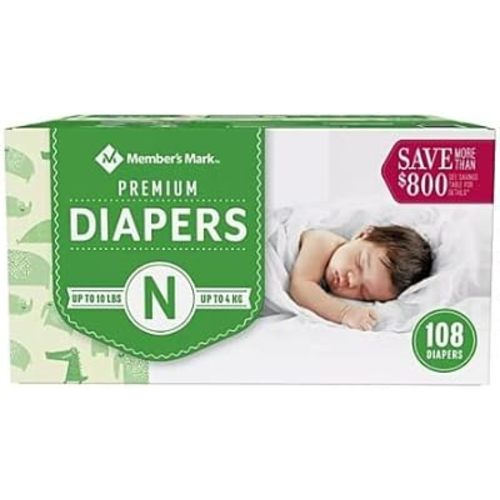 Member's Mark Premium Newborn Diapers (Netcount 108 Diapers ),, 108Count ()