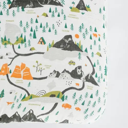 Clementine Kids National Parks Fitted Crib Sheet - 100% Cotton Muslin, Soft & Breathable - Adventure Nursery Theme – Project Nursery