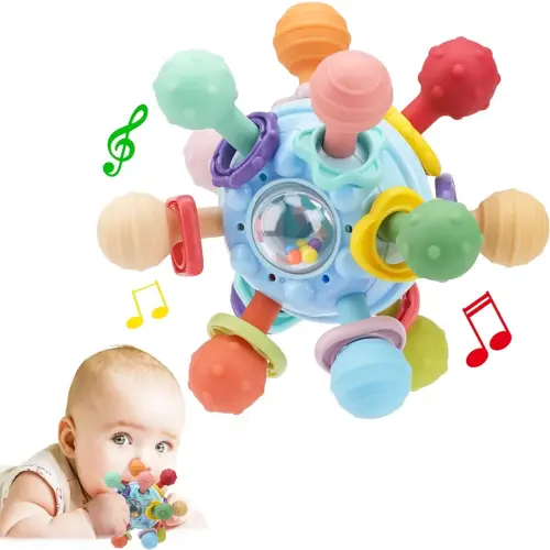 TOHIBEE Baby Montessori Sensory Toys for 0-6 6-12 Months, Food Grade Teething Toys for Babies 0 3 6 9 12 18 Months, Newborn Infant Learning Developmental Toys Gifts for 1 2 Year Old Boys Girls