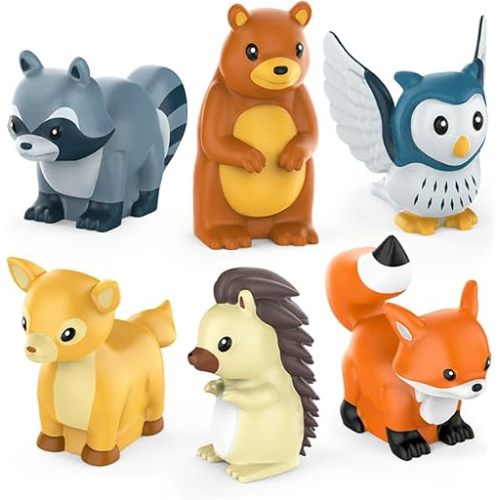 Tub Works® Woodland Animals Watertight Baby Bath Toys, 6 Pack | Sealed, No Hole Bath Toys Design Keeps Moisture Out | Soft, Squeezable & Float on Water | Easy-Grip Toddler Bath Toy Set for Kids Bath