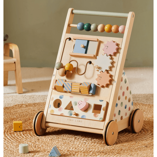 Tiny Land® Versatile Natural Wooden Baby Walker