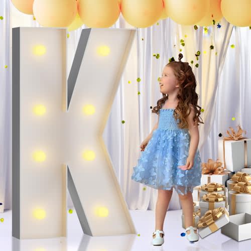 imprsv 3FT Marquee Letters, Mosaic Light Up Letters for Birthday Baby Shower Wedding Engagement Party Backdrop Decor, Large Marquee K for Party Decorations