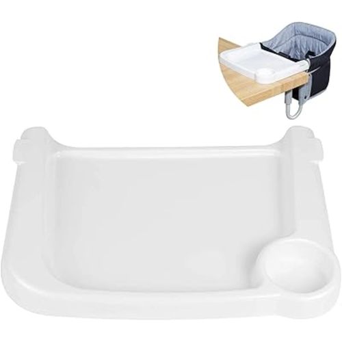 Fast Dining Tray, Indispensable Accessory for Hook on High Chair- Make Meal Easy for Child, Removable Dining Tray - Easy to Carry and Install, Non Slip/Space Saver/Reusable, White