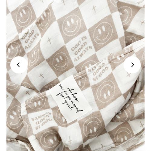 God is Good Always Smiley and Cross Swaddle Blanket – AmorClothingCo.