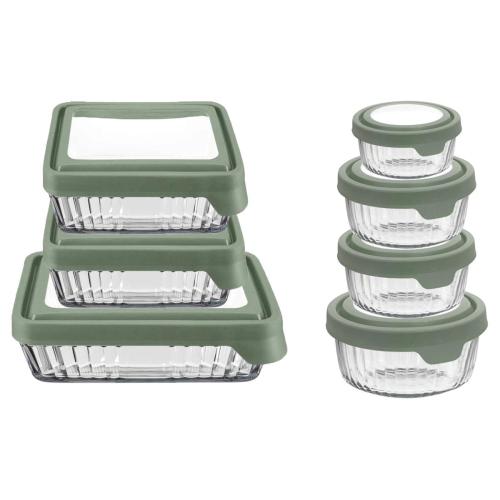 Anchor Hocking 14pc TrueSeal Nestable Sculpted Glass Storage Set - 23397169 | HSN
