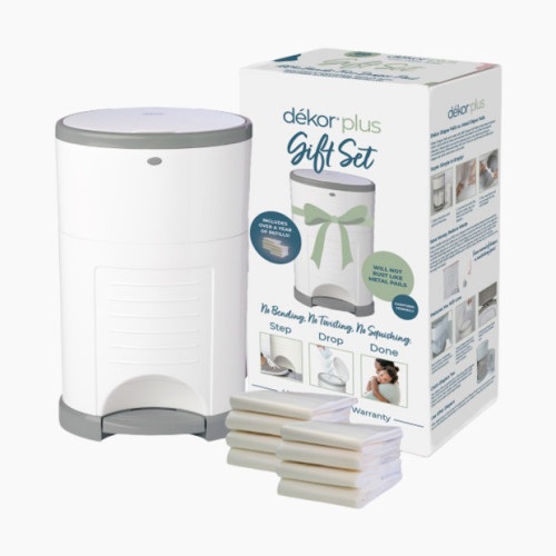 dekor Plus Diaper Pail Value Gift Set - White