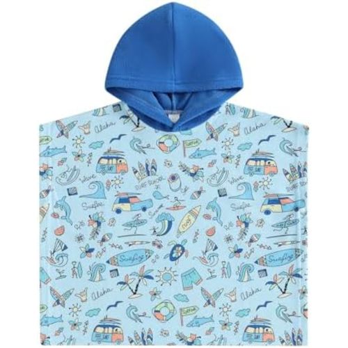 Baby Girls Boys Hooded Terry Beach Swimsuit Cover Up Toddler Baby Pool Bath Poncho Cloak Bathing Suit Cover-Up