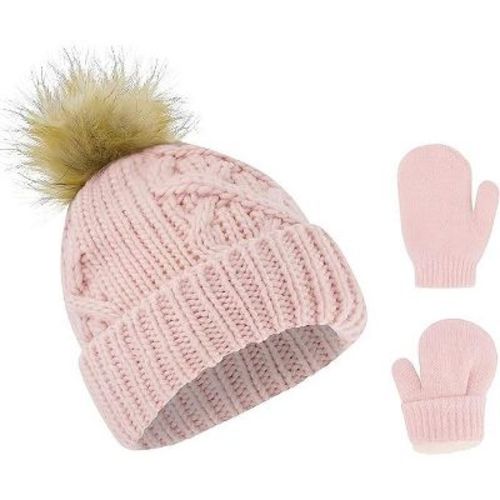 Rising Star Baby Girls and Boys Hat with mittens set, Winter Set for infants Ages 0-24 months