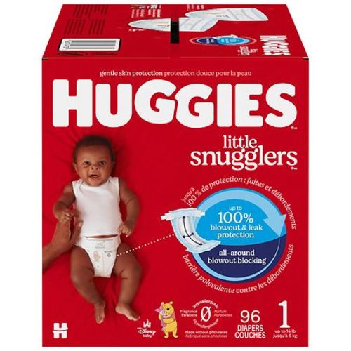 Huggies Little Snugglers Baby Diapers Unscented, Size 1 (8-14 lbs)