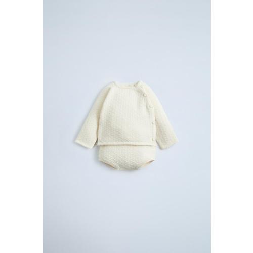 SILK BLEND KNIT SWEATER AND BOTTOMS SET - Ecru | ZARA United States