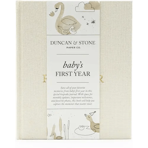 Baby First Year Book - Heirloom Keepsake Baby Memory Book to Record Important Milestones, Favorite Photos & More - Pregnancy Books (Cream,112 Pages)