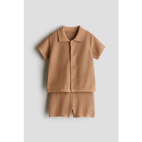 2-PIECE MESH-KNIT COTTON SET
