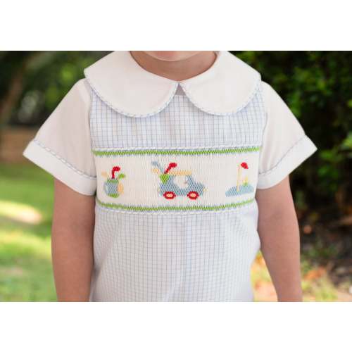 Blue Windowpane Smocked Golf Jon Jon Set – Cecil & Lou