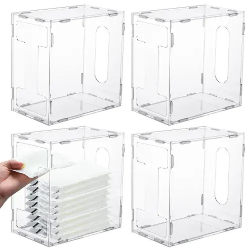 Domensi 4 Pcs Breast Milk Storage Tower Freezer Storage Organizer for Milk Freezer Bags Breastmilk Container Reusable Breastfeeding Accessories Fridge, 8.3 x 8.3 x 5 Inch(Clear)