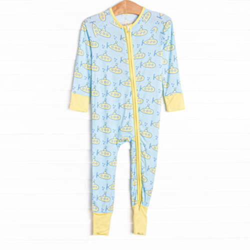 Submarine Sailor Bamboo Zippy Pajama, Blue – Stitchy Fish