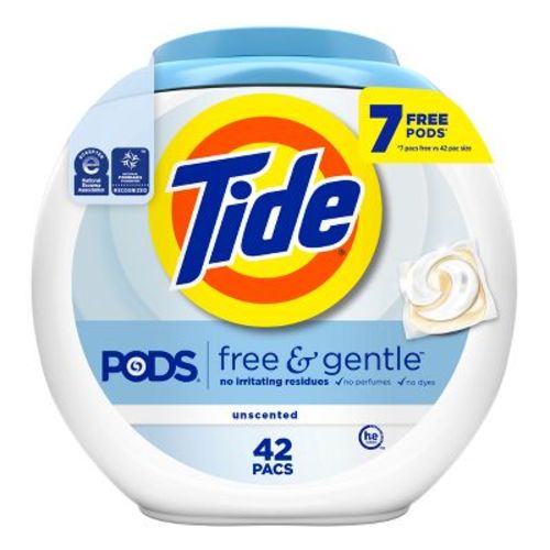Tide Unscented Free & Gentle HE Deep Cleaning Concentrated Laundry Detergent Pods