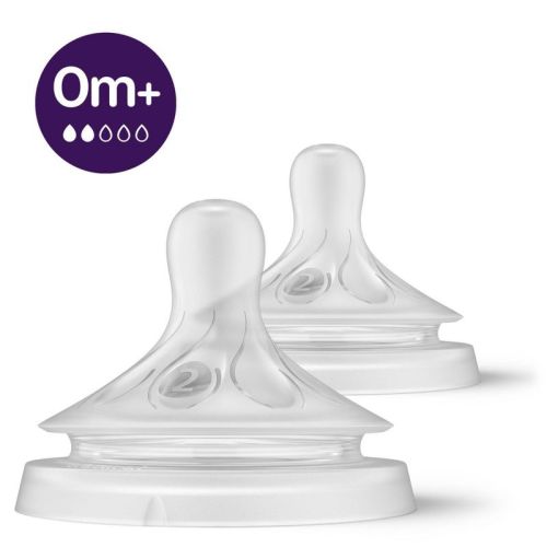 Philips Avent 2pk Natural Response Baby Bottle Nipple - Newborn Flow