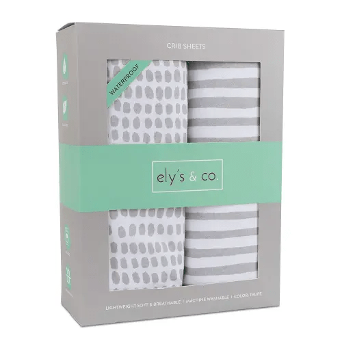 Ely's & Co. Patent Pending Waterproof Crib Sheet | Toddler Sheet no Need for Crib Mattress Pad Cover Baby Boys and Girls, Newborn Essentials