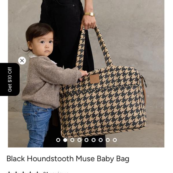 Black Houndstooth Muse Baby Bag