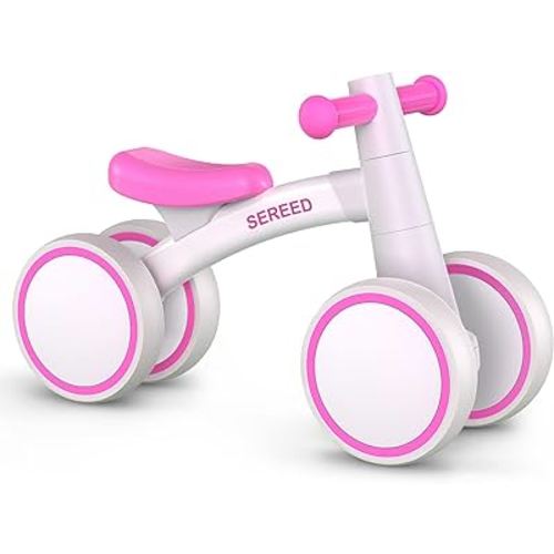 SEREED Baby Balance Bike for 1 Year Old Boys Girls 12-24 Month Toddler Balance Bike, 4 Wheels Toddler First Bike, First Birthday Gifts