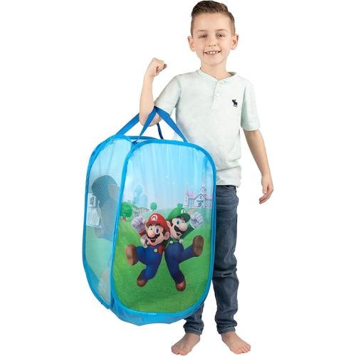 Franco Kids Room Collapsible Storage Bin Pop Up Hamper, One Size, Super Mario