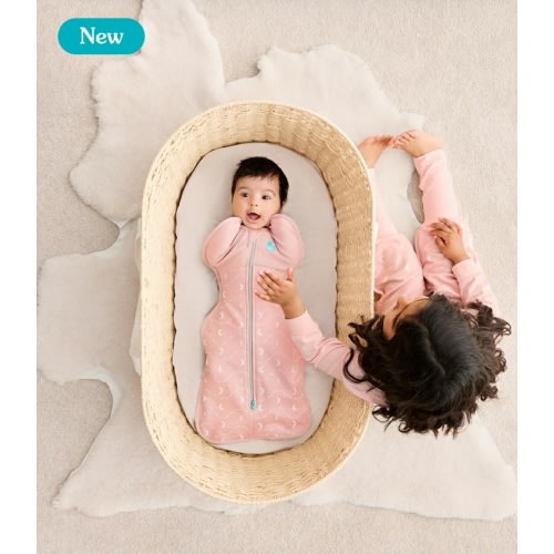 Swaddle Up™ 1.5 TOG Cotton Dusty Pink Moon and Back
