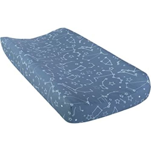 Galaxy Changing Pad Cover , Blue and White, 16x32 Inch (Pack of 1)