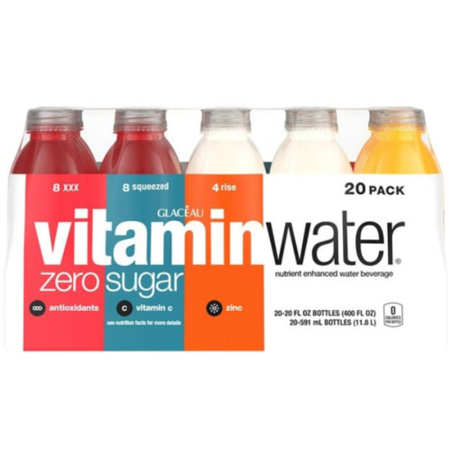 vitaminwater Water Beverage, Zero Sugar, Assorted (20 fl oz) 20 ct - Costco Business Center (Instacart)