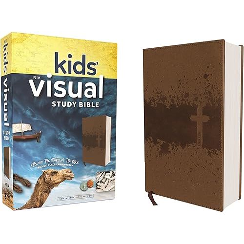 NIV, Kids' Visual Study Bible, Leathersoft, Bronze, Full Color Interior: Explore the Story of the Bible---People, Places, and History Imitation Leather – Illustrated, June 6, 2017
