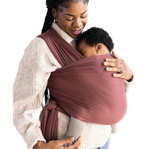 Solly Baby Wrap Carrier - Lightweight Baby Carrier - Newborn Baby Essentials - for Newborn, Infants and Baby 8-25 Lbs. Ember