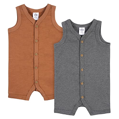Gerber Baby Boys' 2-Pack Short Leg Romper