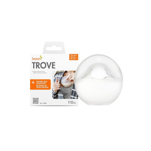Boon Trove Silicone Manual Breast Pump - Passive Milk Collector - Hands Free Breast Pump for Nursing - Breastfeeding Essentials - 1 Count
