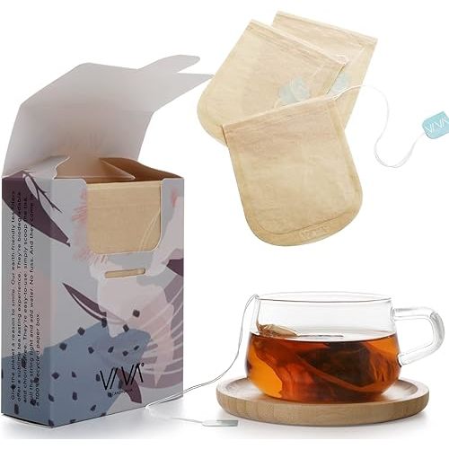 Compostable Loose Leaf Tea Filters with Drawstring