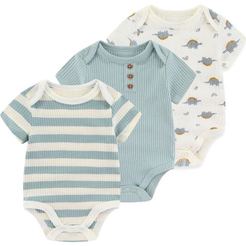Newborn Baby Ribbed Bodysuit Cotton Baby Boy Girl Clothes 0-12 Months