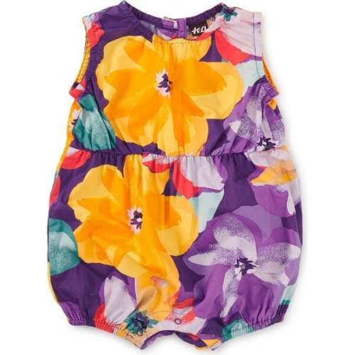 Peek-a-Boo Back Baby Romper, Large Tropical Floral - Tea Collection | Maisonette