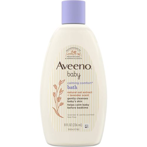Aveeno Baby Calming Comfort Bath & Wash with Relaxing Lavender & Vanilla Scents & Natural Oat Extract, Hypoallergenic & Tear-Free Formula, Paraben-, Phthalate- & Soap-Free, 8 fl. Oz