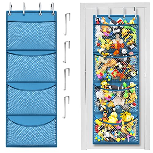 Honeyera Storage for Stuffed Animal - Over Door Organizer for Stuffies, Baby Accessories, and Toy Plush Storage/Easy Installation with Breathable Hanging Storage Pockets
