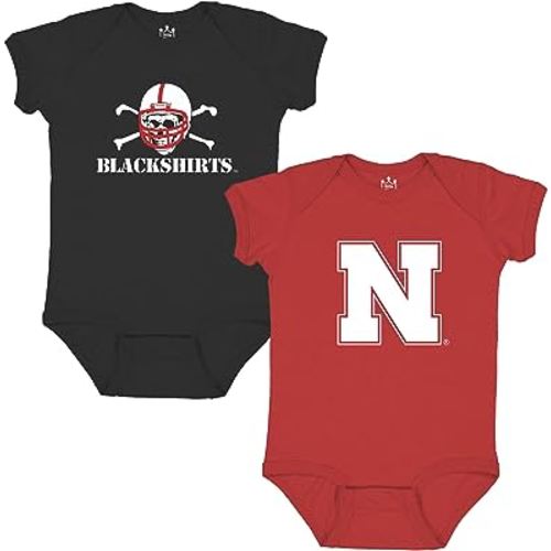 Little King NCAA Bodysuit 2 Pack Short Sleeve-100% Cotton-Infant Sizes 0-3M 6M 12M 18M