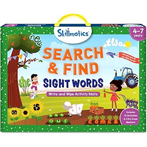 Skillmatics Search and Find Sight Words Educational Game - Reusable Preschool Learning Activities, Perfect for Toddlers & Kids Who Love Toys, Builds Vocabulary, Gifts for Ages 4, 5, 6, 7